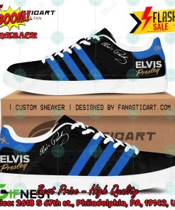 Elvis Presley Blue Stripes Style 2 Custom Adidas Stan Smith Shoes