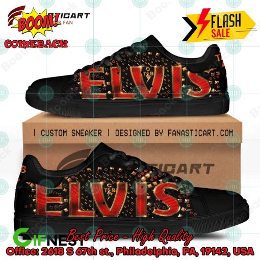 Elvis Presley Custom Adidas Black Stan Smith Shoes