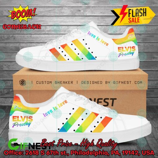 Elvis Presley LGBT Stripes Love Is Love Style 1 Custom Adidas Stan Smith Shoes