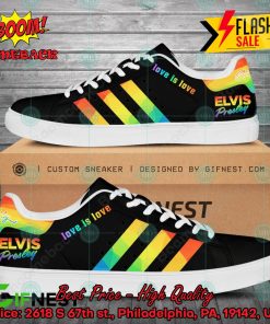 Elvis Presley LGBT Stripes Love Is Love Style 2 Custom Adidas Stan Smith Shoes