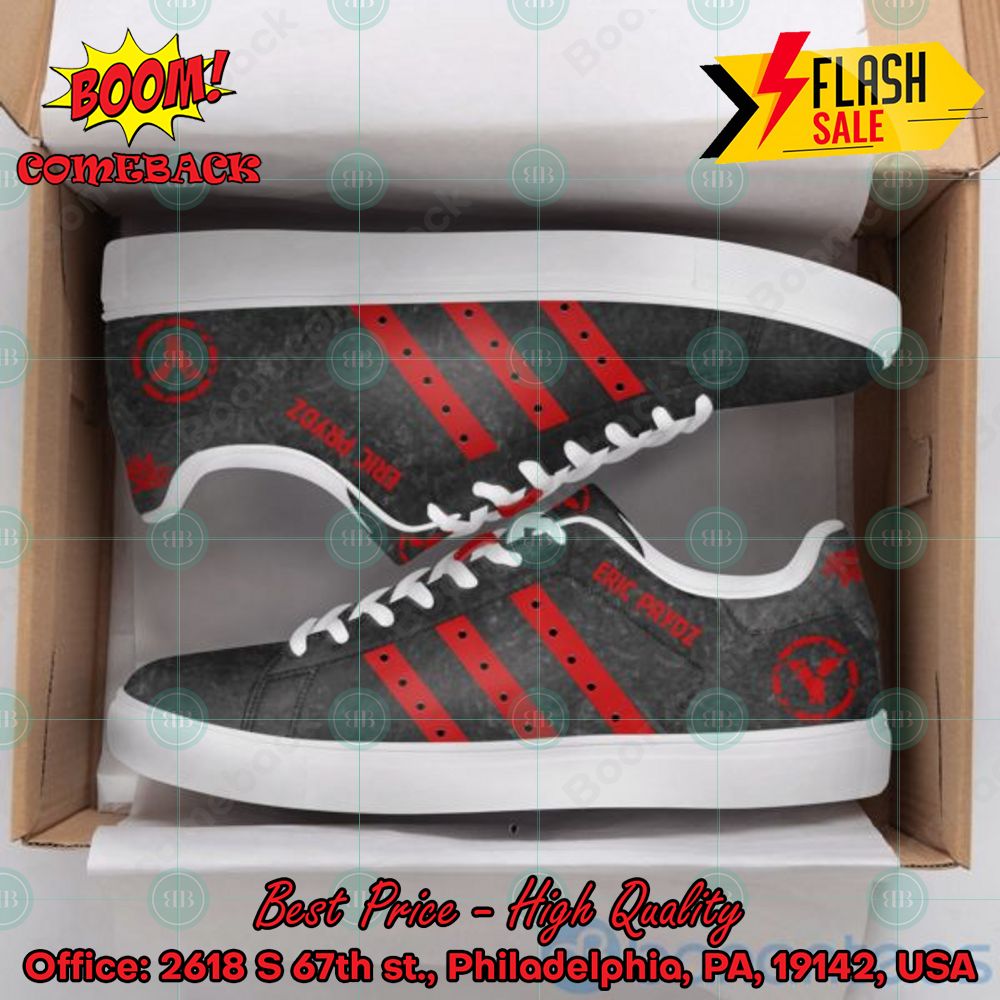 Eric Prydz DJ Red Stripes Style 2 Custom Adidas Stan Smith Shoes