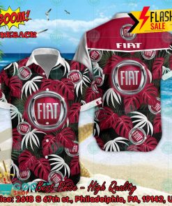 Fiat Big Logo Tropical Leaves Hawaiian Shirt And Shorts