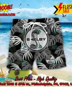ford shelby big logo tropical leaves hawaiian shirt and shorts 2 v8PRy