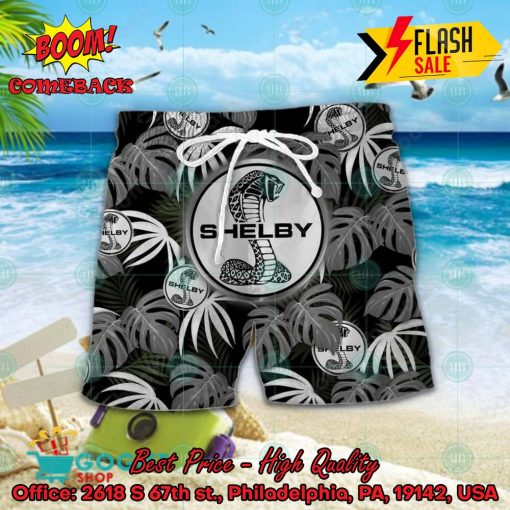 Ford Shelby Big Logo Tropical Leaves Hawaiian Shirt And Shorts