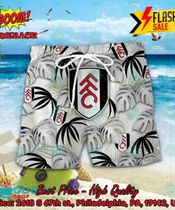 Fulham FC Big Logo Tropical Leaves Hawaiian Shirt And Shors