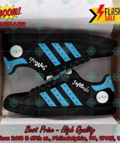 genesis rock band aqua blue stripes style 2 custom adidas stan smith shoes 2 Ac0AW