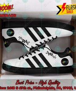 Genesis Rock Band Black Stripes Custom Adidas Stan Smith Shoes