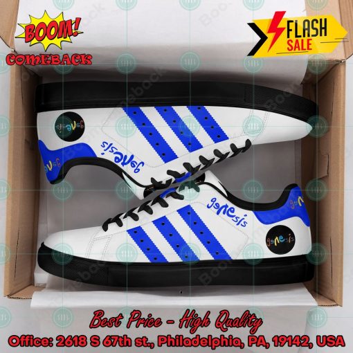 Genesis Rock Band Blue Stripes Style 1 Custom Adidas Stan Smith Shoes