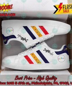 Genesis Rock Band Navy Yellow Red Stripes Custom Adidas Stan Smith Shoes