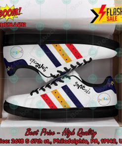 genesis rock band navy yellow red stripes custom adidas stan smith shoes 2 VyYfr