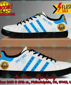 Guns N’ Roses Hard Rock Band Aqua Blue Stripes Custom Adidas Stan Smith Shoes