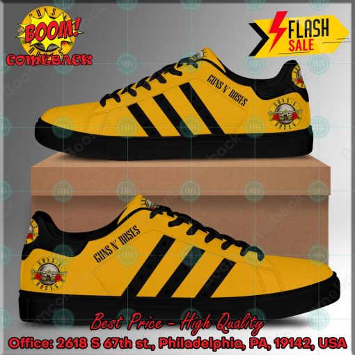 Guns N’ Roses Hard Rock Band Black Stripes Style 2 Custom Adidas Stan Smith Shoes