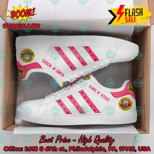 Guns N’ Roses Hard Rock Band Pink Stripes Style 1 Custom Adidas Stan Smith Shoes
