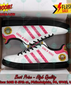 guns n roses hard rock band pink stripes style 1 custom adidas stan smith shoes 2 k506Q
