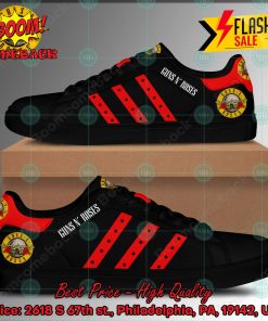guns n roses hard rock band red stripes style 1 custom adidas stan smith shoes 2 nLf0k