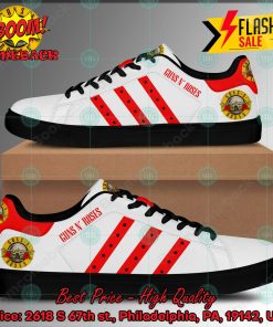 guns n roses hard rock band red stripes style 2 custom adidas stan smith shoes 2 M9KW8