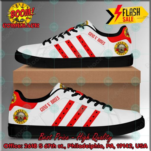Guns N’ Roses Hard Rock Band Red Stripes Style 2 Custom Adidas Stan Smith Shoes