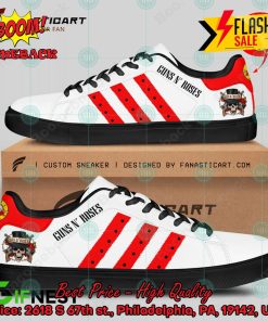 guns n roses hard rock band red stripes style 3 custom adidas stan smith shoes 2 X5uLT