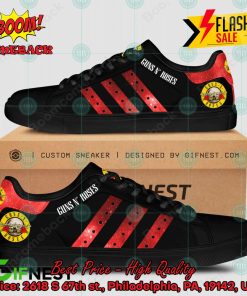 Guns N’ Roses Hard Rock Band Red Stripes Style 6 Custom Adidas Stan Smith Shoes