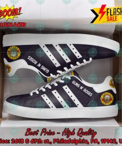 Guns N’ Roses Hard Rock Band White Stripes Style 1 Custom Adidas Stan Smith Shoes