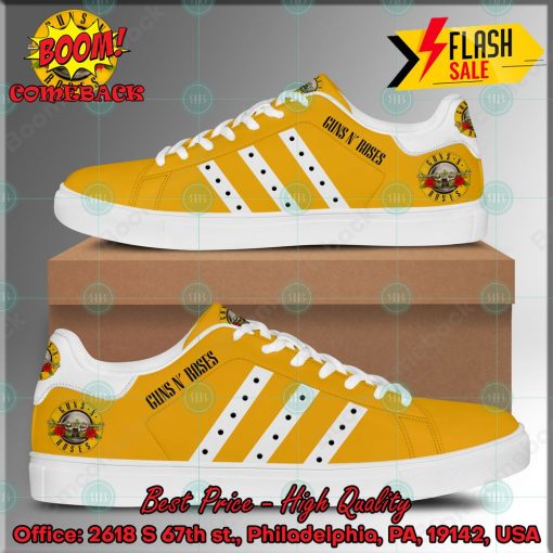 Guns N’ Roses Hard Rock Band White Stripes Style 2 Custom Adidas Stan Smith Shoes