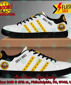 Guns N’ Roses Hard Rock Band Yellow Stripes Custom Adidas Stan Smith Shoes