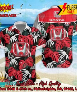 Honda Big Logo Tropical Leaves Hawaiian Shirt And Shorts