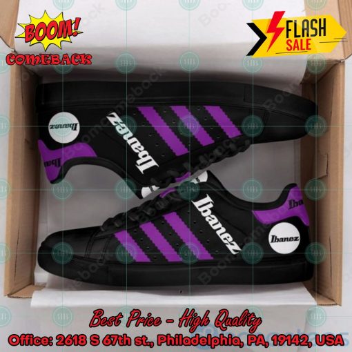 Ibanez Purple Stripes Custom Adidas Stan Smith Shoes