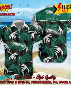 Jaguar Big Logo Tropical Leaves Hawaiian Shirt And Shorts