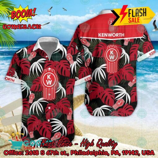 Kenworth Big Logo Tropical Leaves Hawaiian Shirt And Shorts