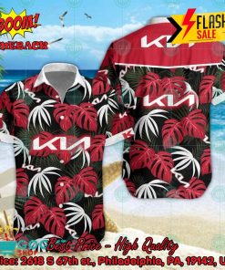 Kia Motors Big Logo Tropical Leaves Hawaiian Shirt And Shorts