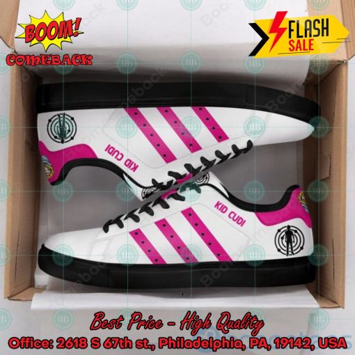 Kid Cudi Pink Stripes Style 1 Custom Adidas Stan Smith Shoes