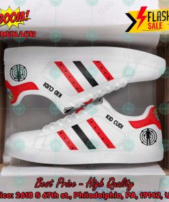 Kid Cudi Red And Black Stripes Custom Adidas Stan Smith Shoes