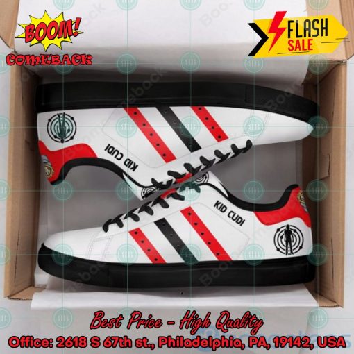 Kid Cudi Red And Black Stripes Custom Adidas Stan Smith Shoes