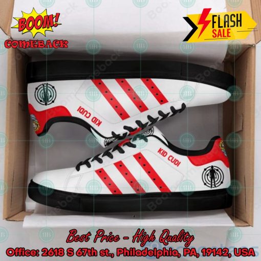Kid Cudi Red Stripes Style 1 Custom Adidas Stan Smith Shoes