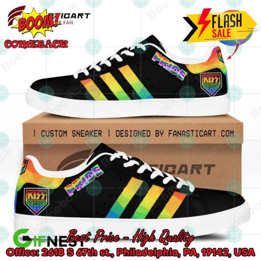 Kiss Rock Band LGBT Pride Black Custom Adidas Stan Smith Shoes