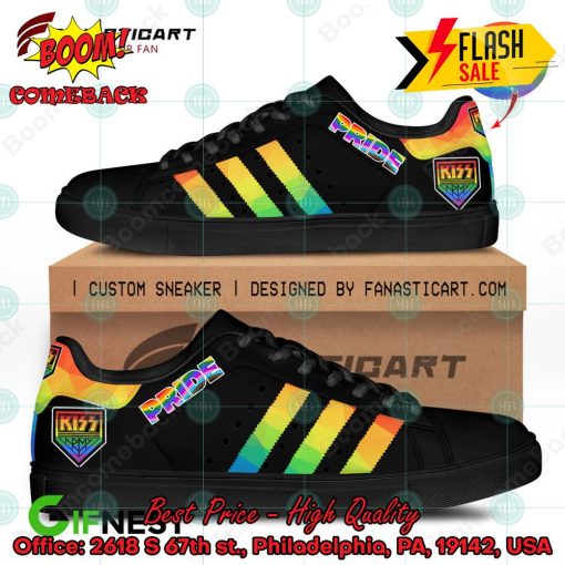 Kiss Rock Band LGBT Pride Black Custom Adidas Stan Smith Shoes