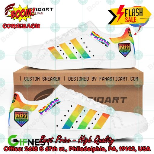 Kiss Rock Band LGBT Pride White Custom Adidas Stan Smith Shoes