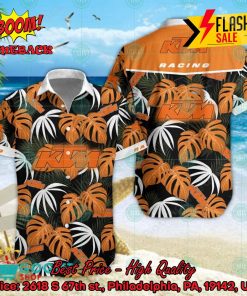 KTM Racing Big Logo Tropical Leaves Hawaiian Shirt And Shorts
