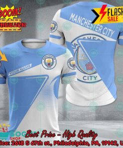 Manchester City FC Big Logo Blur Personalized Name 3D Hoodie Apparel