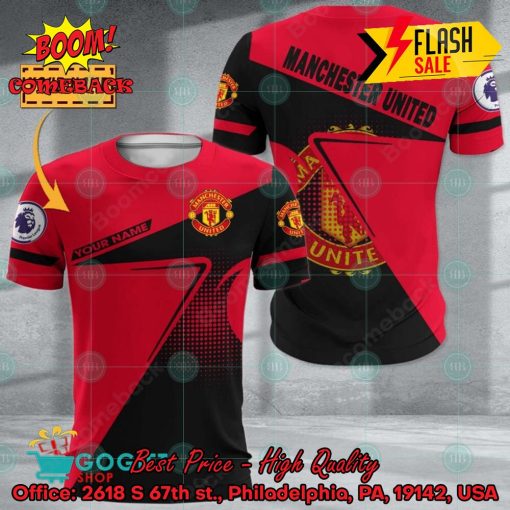 Manchester United FC Big Logo Blur Personalized Name 3D Hoodie Apparel