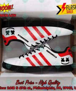 Marshmello Red Stripes Custom Adidas Stan Smith Shoes
