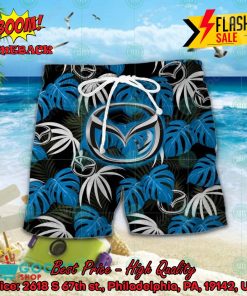 mazda big logo tropical leaves hawaiian shirt and shorts 2 GCSKi