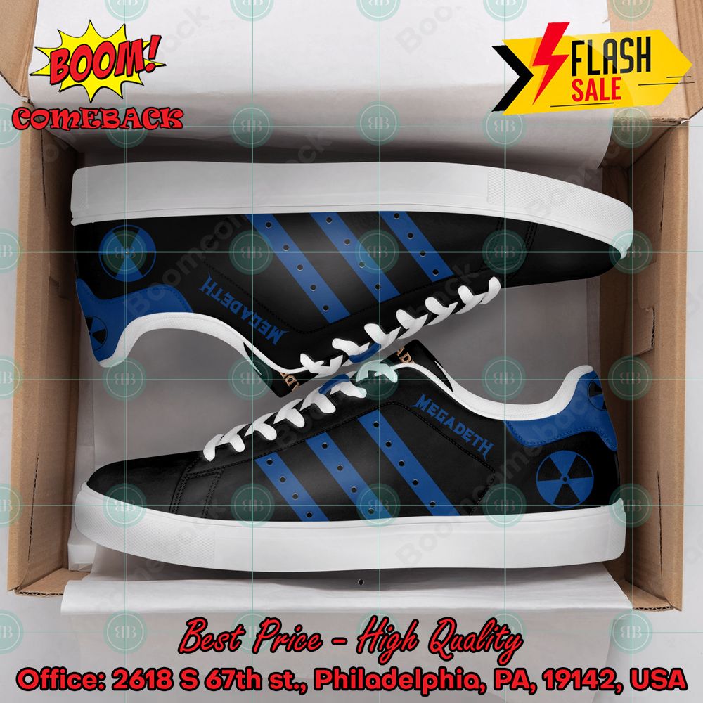 Megadeth Metal Band Navy Stripes Style 2 Custom Adidas Stan Smith Shoes