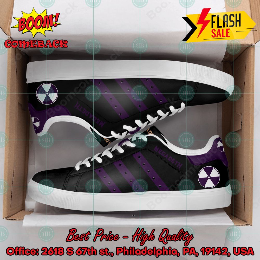 Megadeth Metal Band Purple Stripes Style 1 Custom Adidas Stan Smith Shoes