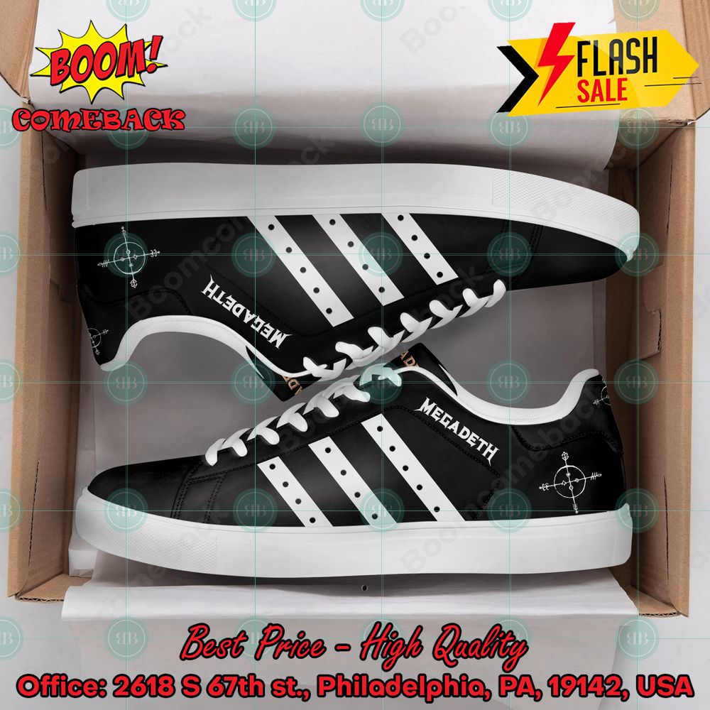 Megadeth Metal Band Red Stripes Style 4 Custom Adidas Stan Smith Shoes