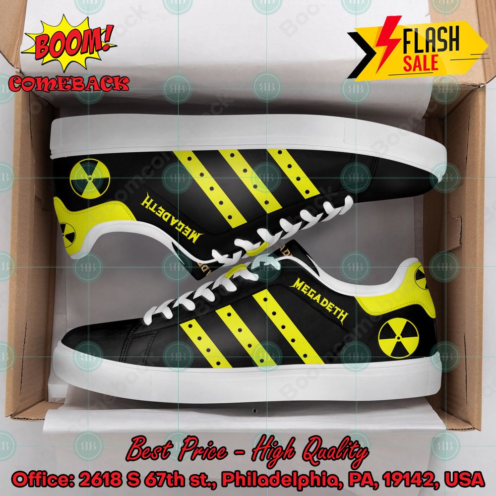 Megadeth Metal Band Yellow Stripes Style 1 Custom Adidas Stan Smith Shoes