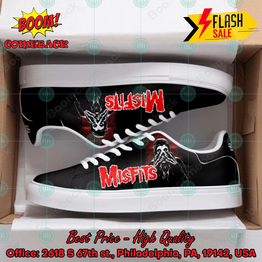 Misfits Punk Rock Band Black Custom Adidas Stan Smith Shoes