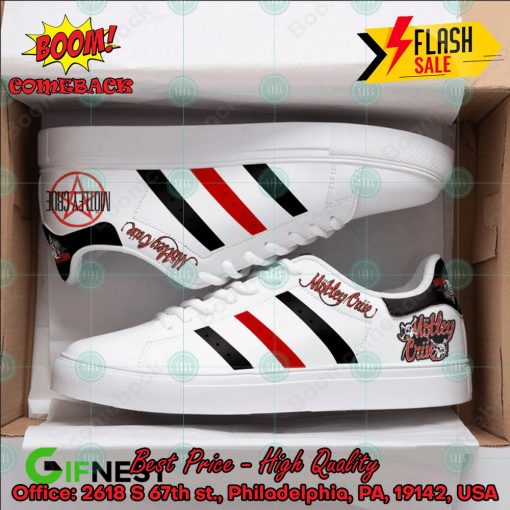 Motley Crue Heavy Metal Band Black And Red Stripes Custom Adidas Stan Smith Shoes