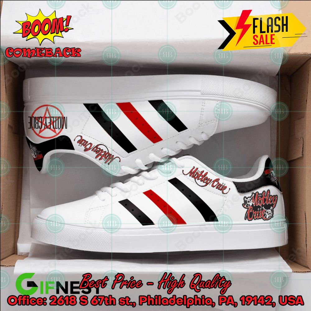 Guns N' Roses Hard Rock Band Red Stripes Style 6 Custom Adidas Stan Smith Shoes
